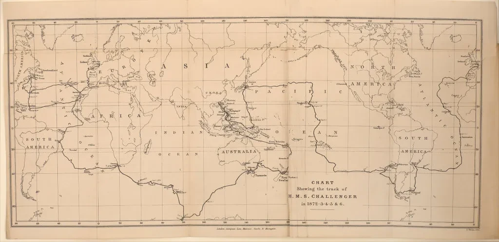 Map showing the track of HMS Challenger