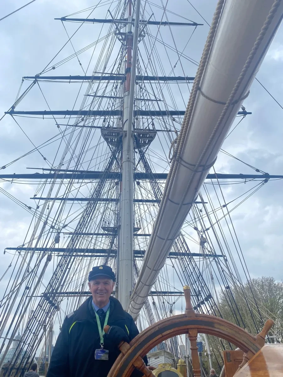 Photo of Glyn Jones on historic sailing ship Cutty Sark