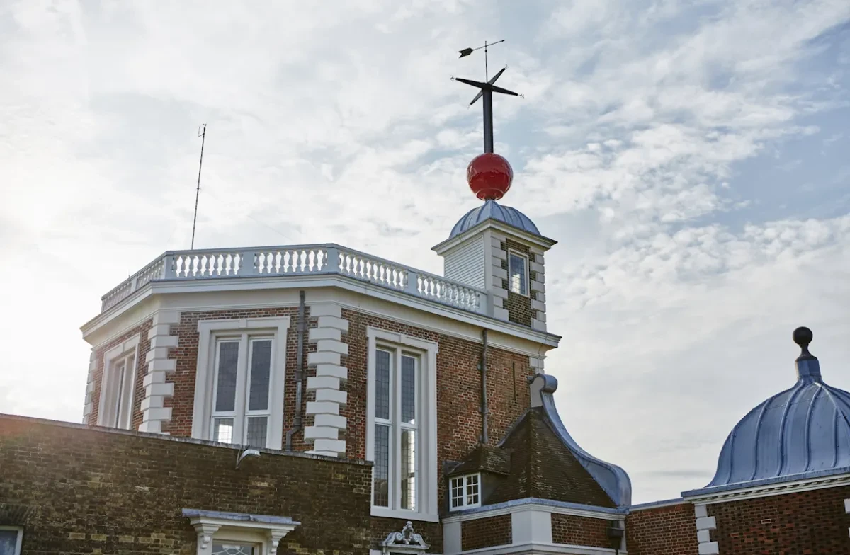 Roofs and time ball at Royal Observatory Greenwich.