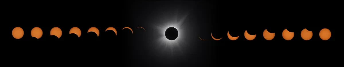 Image showing the different stages of a total solar eclipse